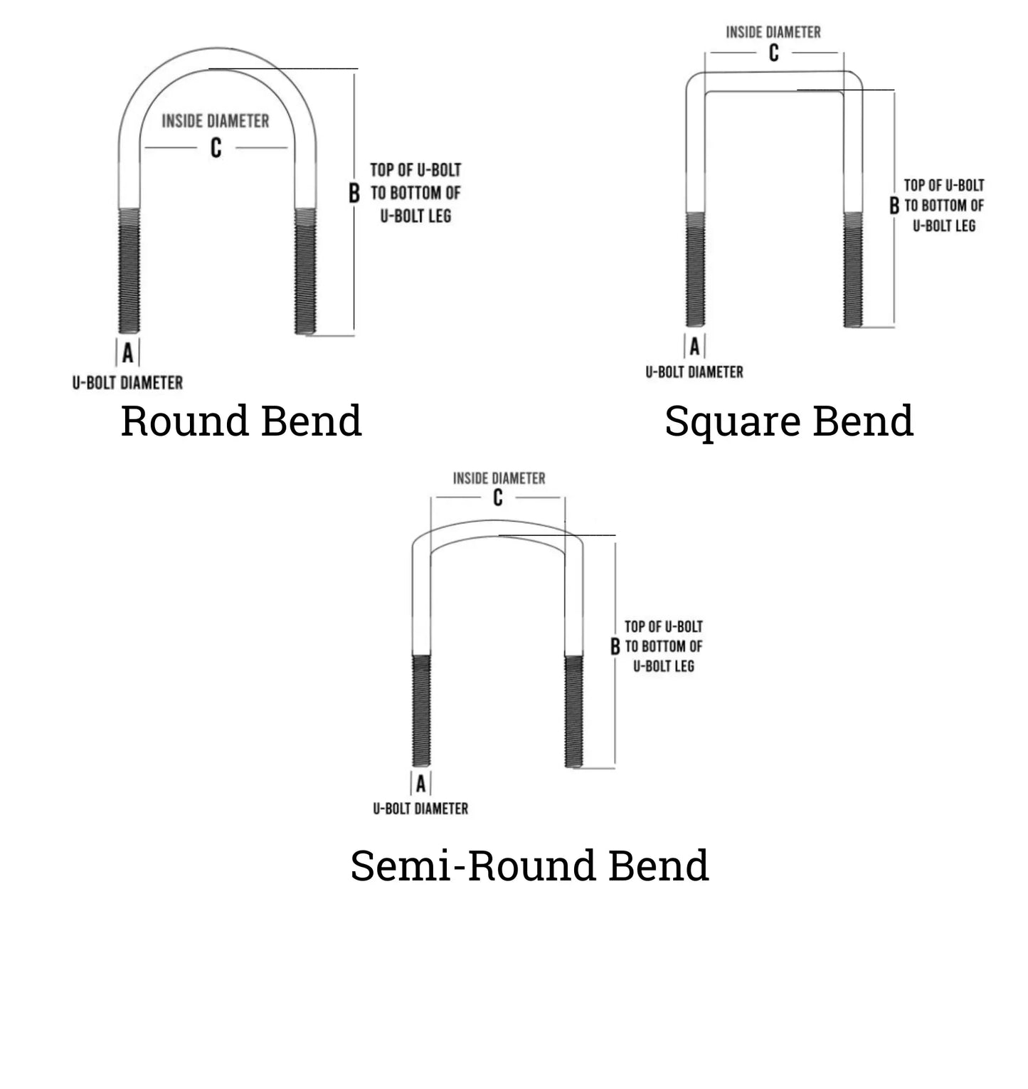 Custom Semi-round U-Bolt - U-Bolt Depot